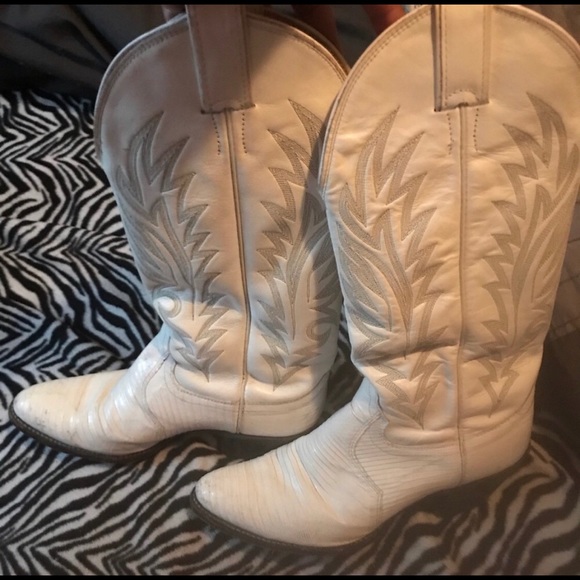 justin white cowboy boots